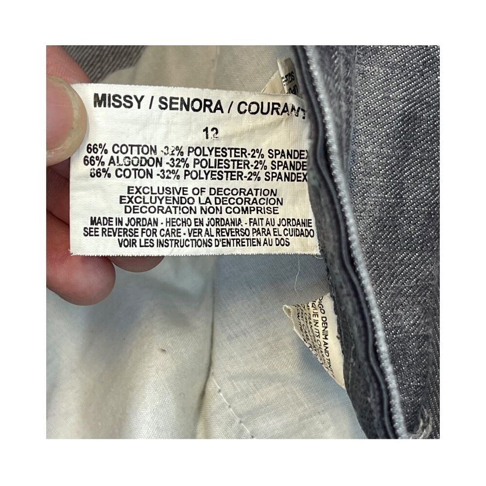 Gloria Vanderbilt Jeans Women's 12 Gray Denim Stretch High-Rise Straight Leg - Picture 6 of 9